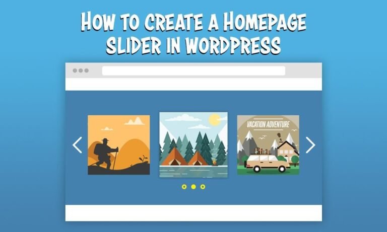 homepage slider in wordpress