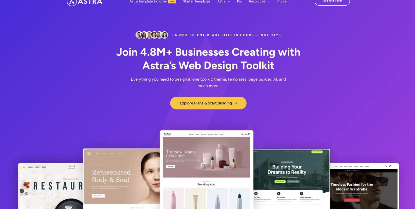 Astra theme homepage.