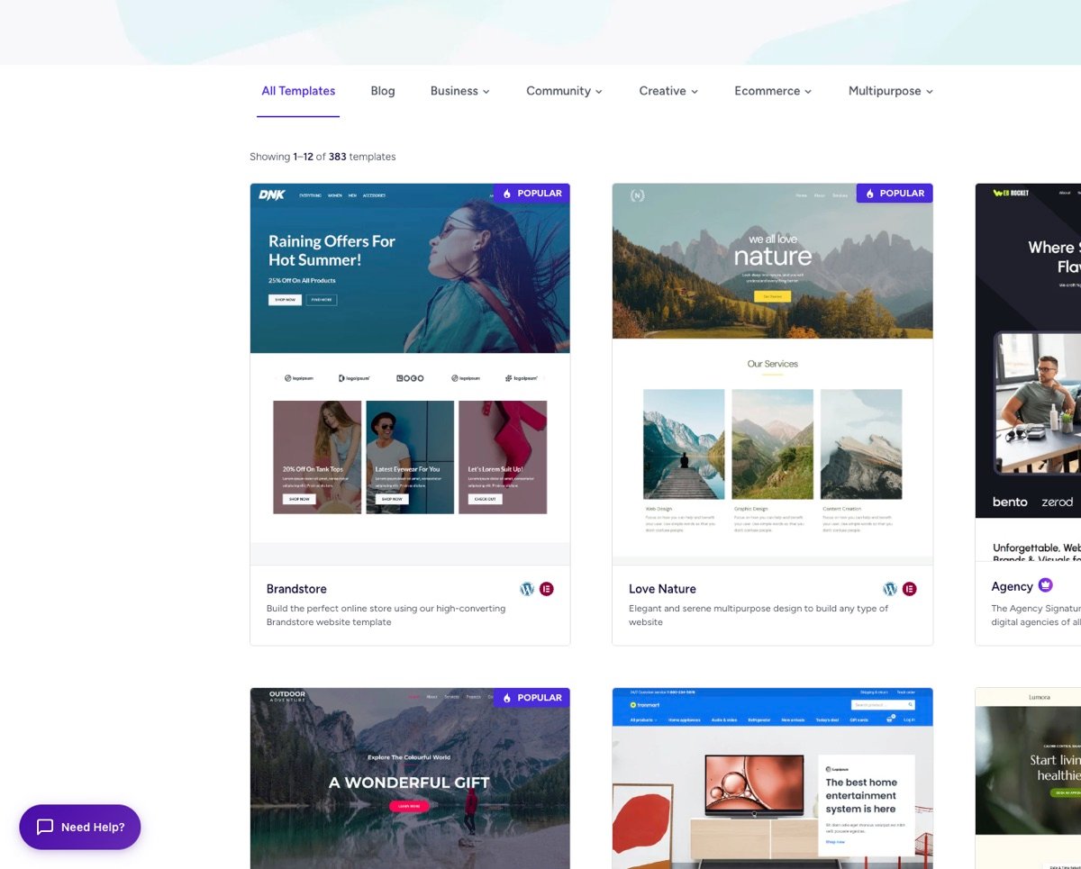 Astra starter templates library