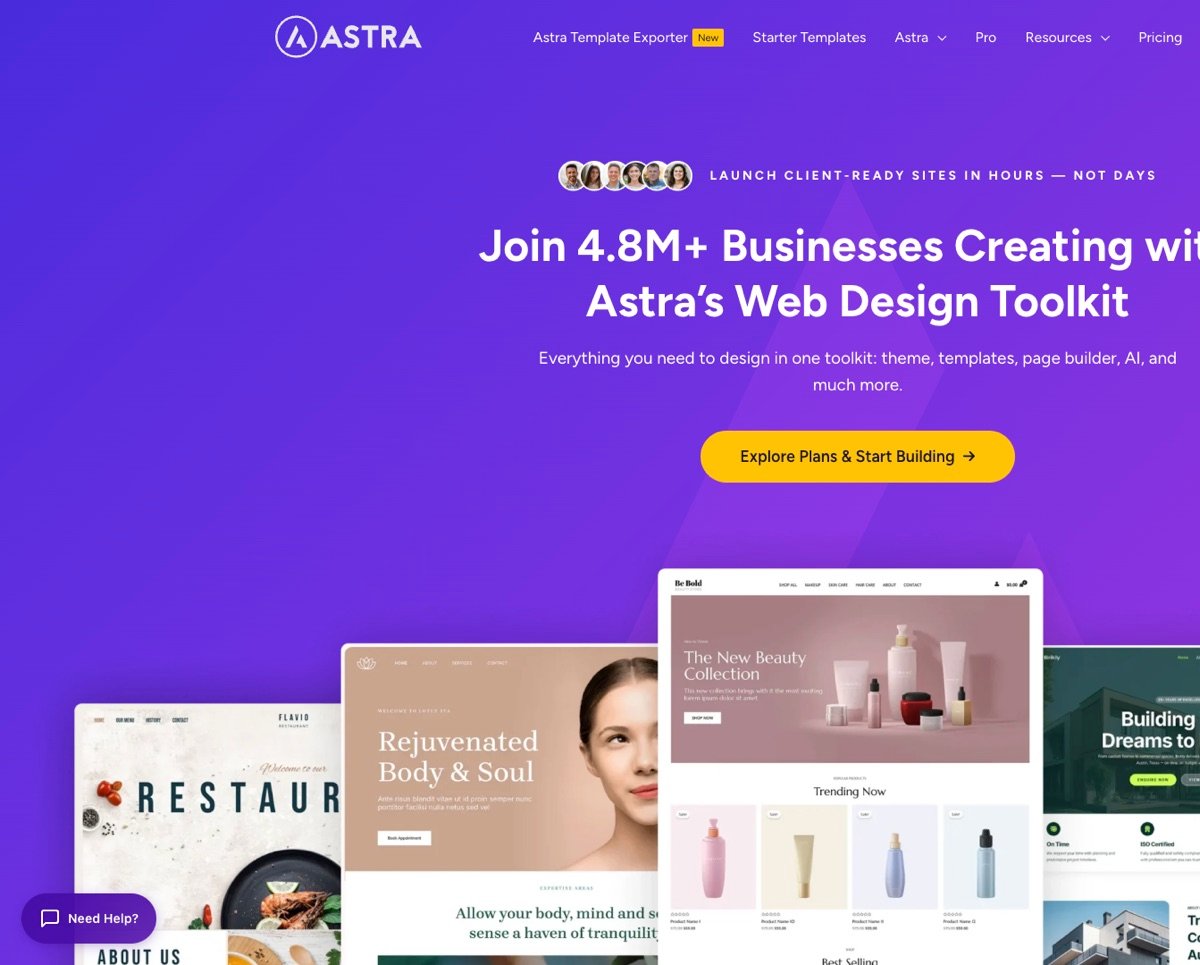 Astra theme homepage