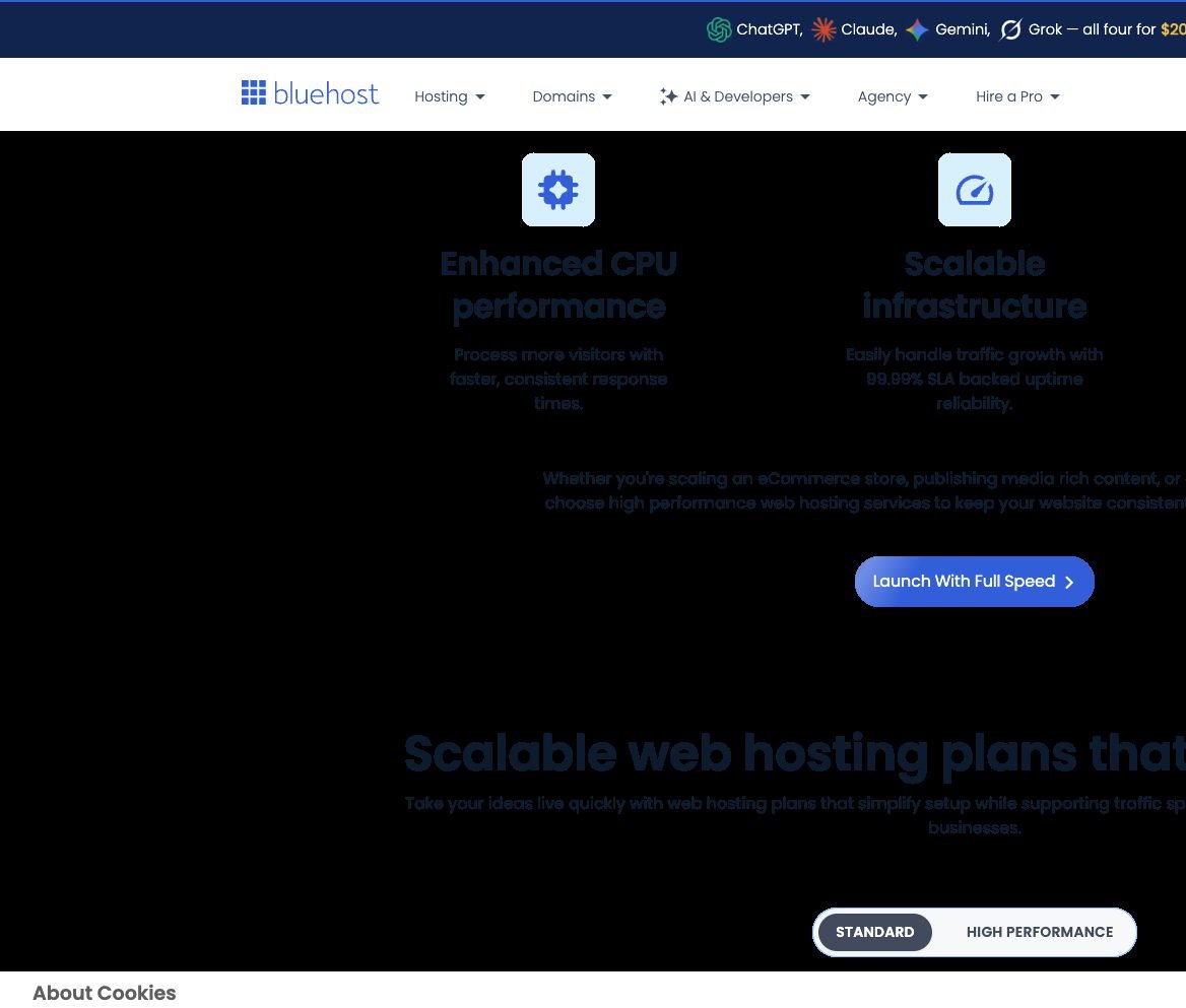 Bluehost hosting plans and pricing