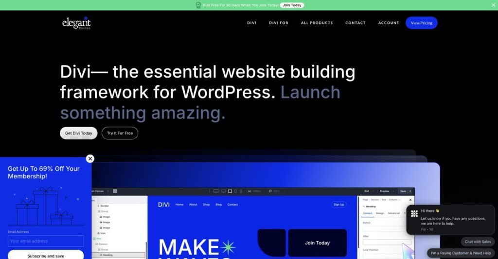 Divi front-end builder canvas.
