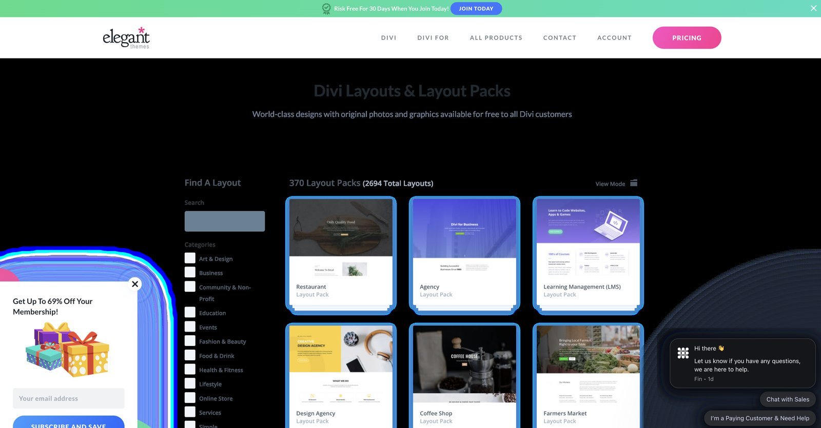 Divi layouts
