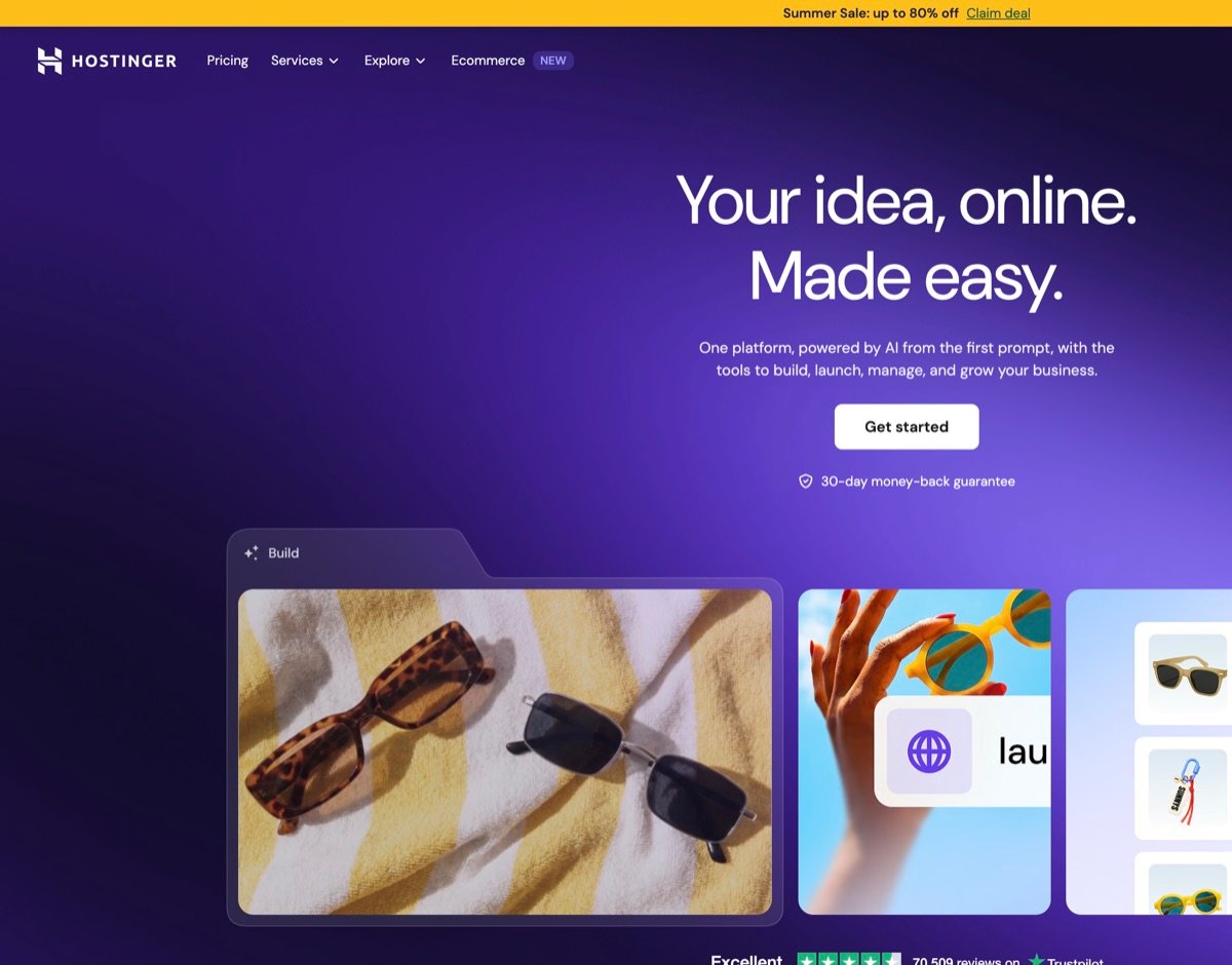 Hostinger homepage in 2026