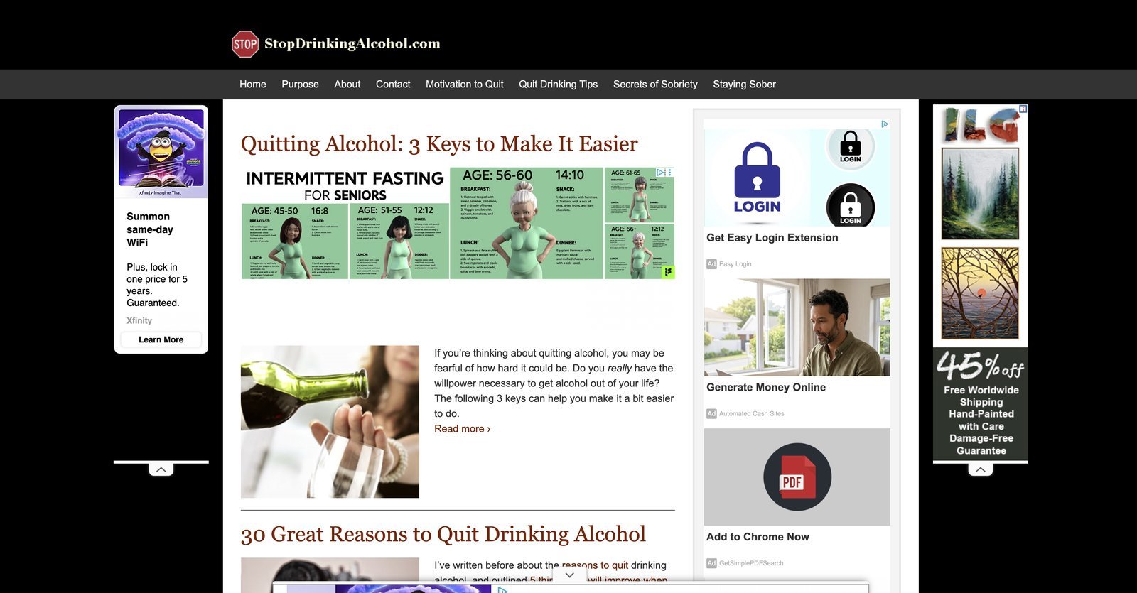 Stop Drinking Alcohol niche site example