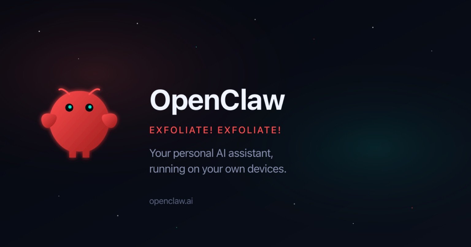 OpenClaw homepage showing it is open source and runs on your own machine, with no pricing page