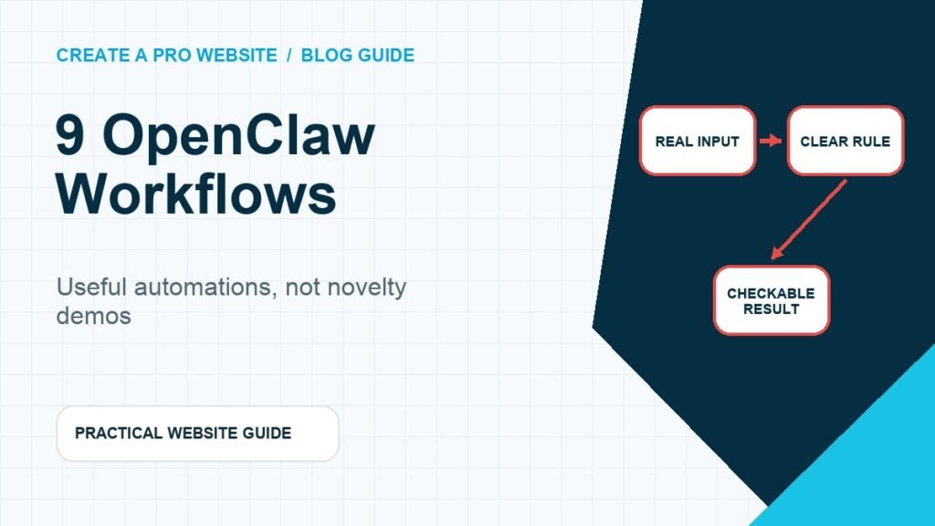 OpenClaw workflow moving from real input through a clear rule to a checkable result